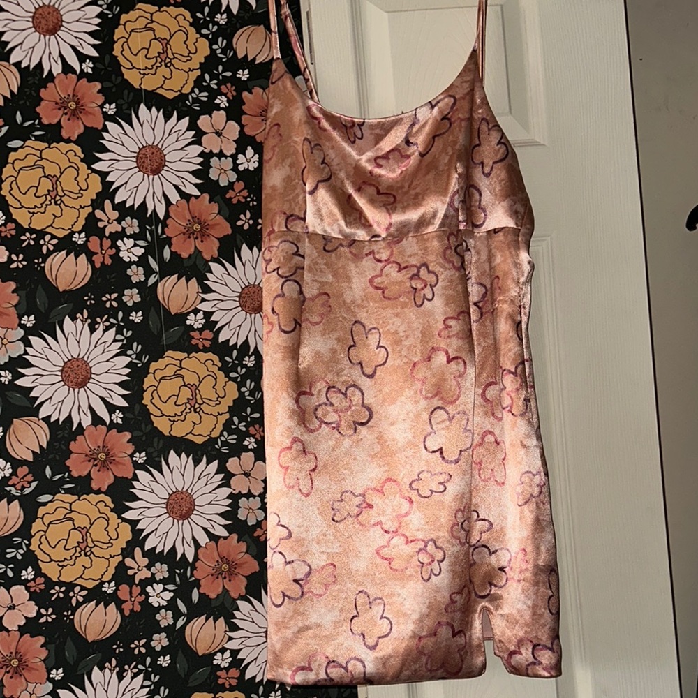 Floral Satin Slip Dress